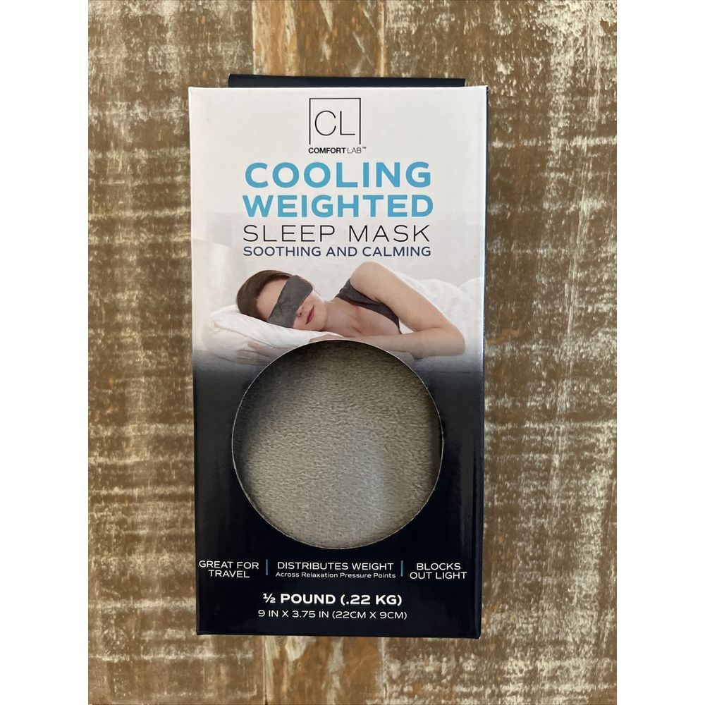 Cooling Weighted Sleep Mask MSRP $28 Soothing Calming Travel 1/2 Pound Grey‎ New
